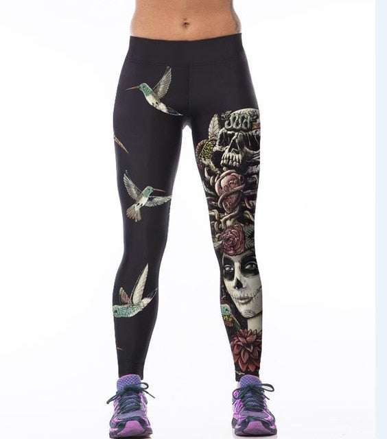 Gloomy Owl Printed Purple Big Size Sports Pants